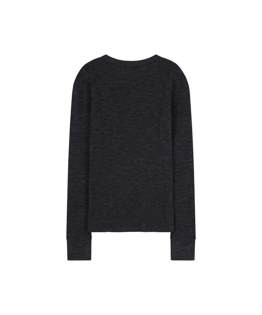 VIS A VIS Wool Ribbed Jersey Crewneck (D.K Gray)