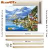 DIY Frame Seaside Scenery DIY Painting By Numbers Landscape Oil Painting Modern Wall Art Living Room Decor 40x50cm