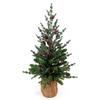 24 Inch Small Christmas Tree PE/PVC Plastic Pine Cone Decoration PE Plastic Basket Base with Warm