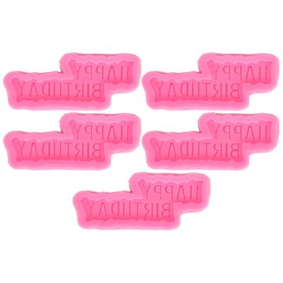 5 шт. Силиконовая форма «С Днем Рождения», форма для помадки в виде кекса с надписью «С Днем Рождения», для украшения торта на день рождения