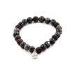 Stones and Minerals. Labradorite Beads Bracelet + Matte Red Tiger Eye 8 Mm. Made In France.