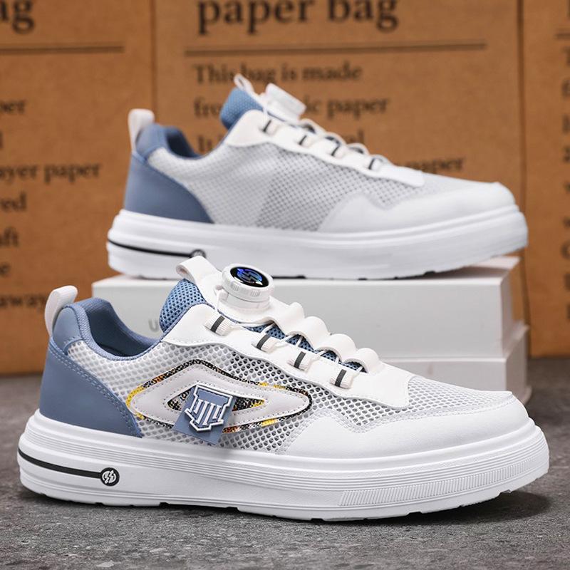 Men's 2025 New Comfortable and Breathable Flat-heeled Light-mouth Color Matching Casual and Versatile Daily Lace-up Men's Board Shoes