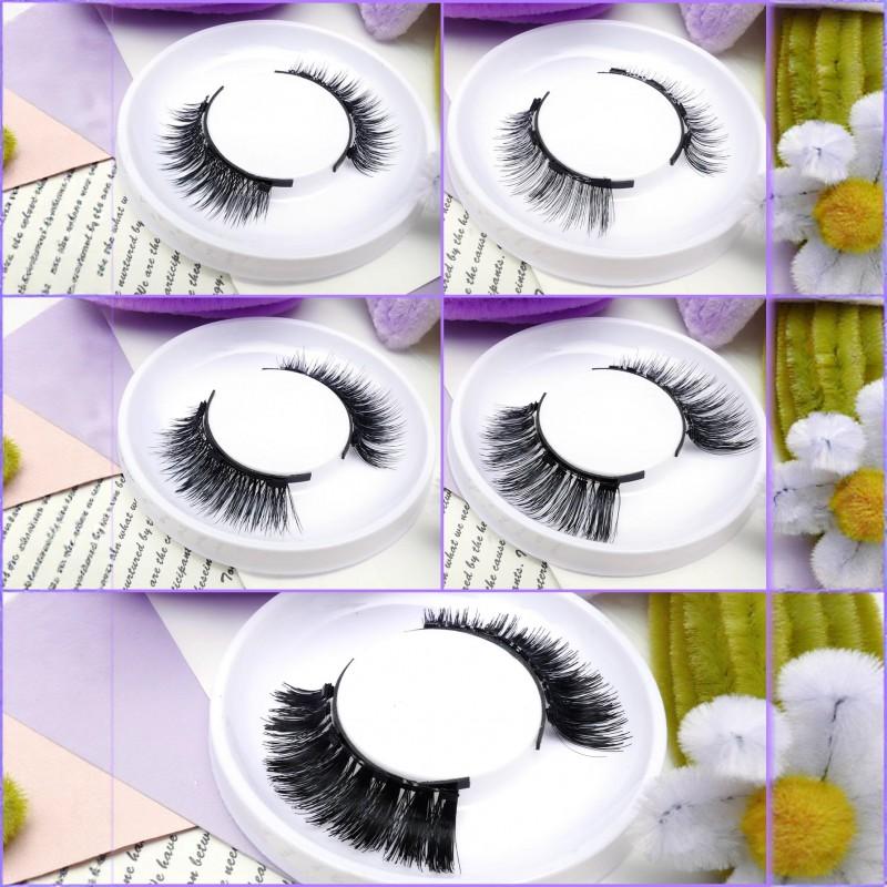 Magnetic Eyelashes No Glue 5 Pairs Set Natural Look False Daily Wear