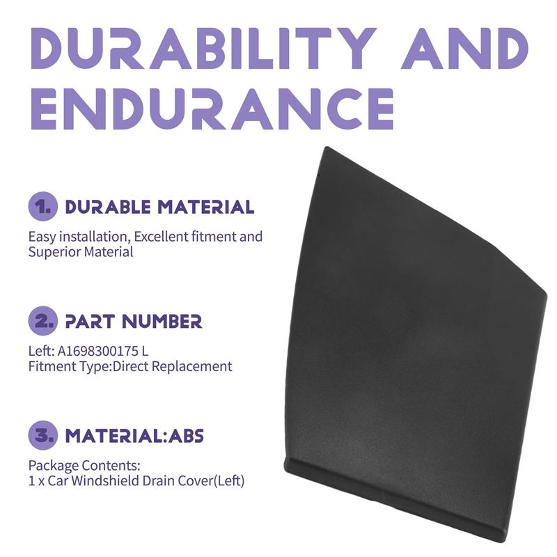 Накладка на петлю капота, дренажное отверстие лобового стекла, уголок защиты капота для Mercedes Benz A-Class W169-A99D