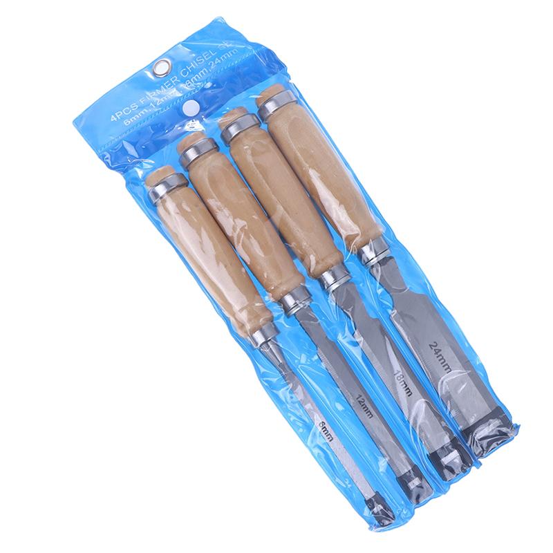 Набор стамесок для резьбы по дереву 6/12/18/24 мм, 4 шт., профессиональный для деревообработки, с эргономичными инструментами для резьбы по дереву, вспомогательные инструменты для DIY