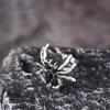 BLINGBAY Women's Vintage Gothic Spider Ring Black Gemstone Statement Adjustable Finger Jewelry for Halloween Party