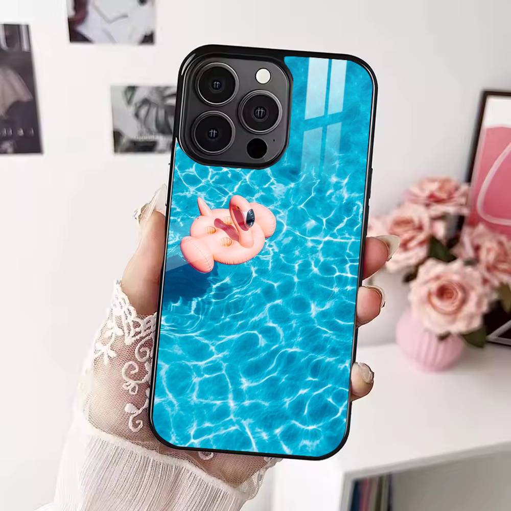 Swimming Pool Water Phone Case For iPhone 17,16,15,14,13,12,Plus,Pro,Max For Magsafe Magnetic Wireless Charge