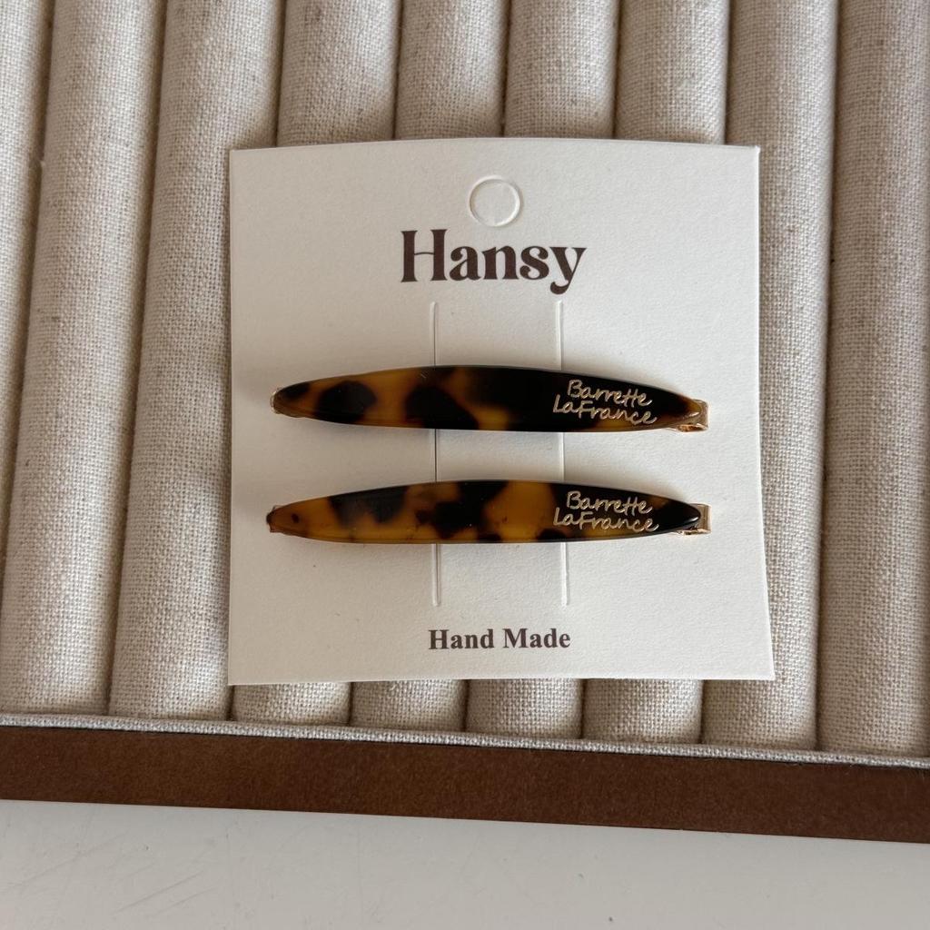 Acetate Willow Leaf Hair Clip - Gold Label, French Style, for Side Bangs, Women's High-End Accessory.