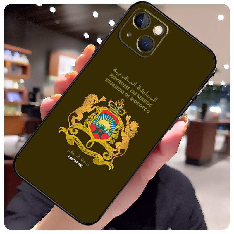 Чехол для iPhone 16 Pro Max 14 13 12 11 15 17 Pro Max mini 15 16 Plus 16e 17 Air с гербом и флагом Марокко