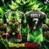2026 Summer Dragon Ball Broly No10 AI Print Jersey Tee Oversized Unisex  Casual Anime Fan Short Sleeve FamilyMart Top