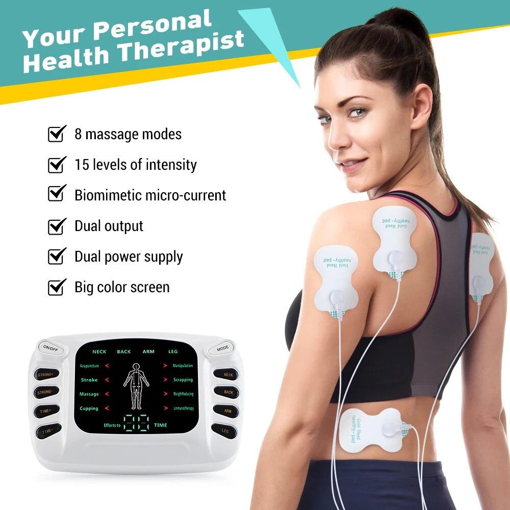 EMS Massage Electrical Pulse Acupuncture Full Body Relax Muscle Therapy Massager Stimulator Body Massage with 16Pads