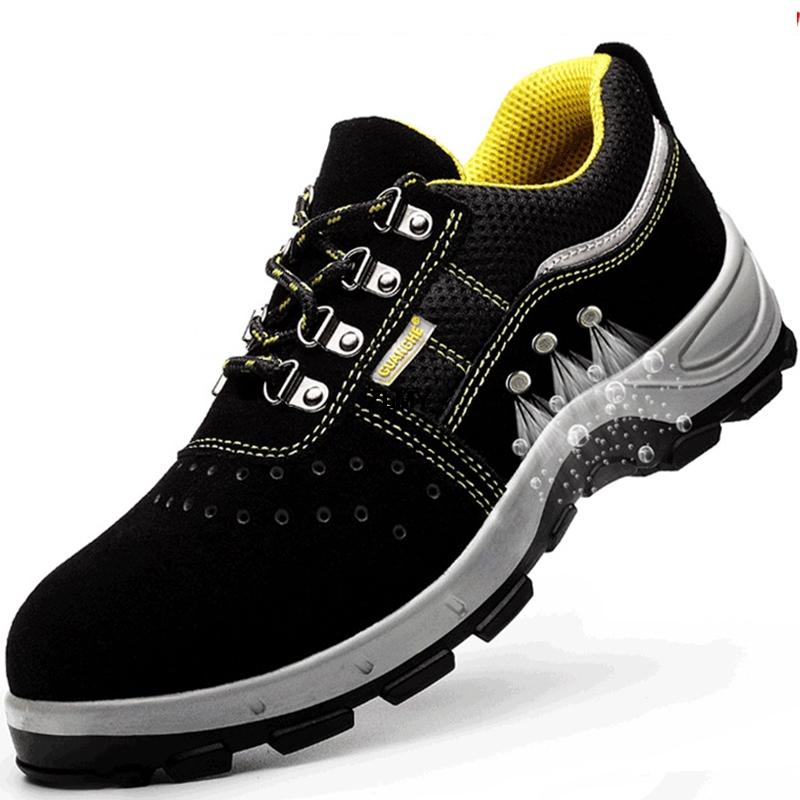 Защитная обувь для работы с защитой от проколов, мужские рабочие ботинки со стальным носком, противоударные строительные защитные ботинки, мужская защитная обувь с низким вырезом