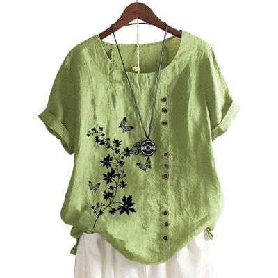 Уникальный женский топ с принтом и пуговицами в 11 ярких цветах