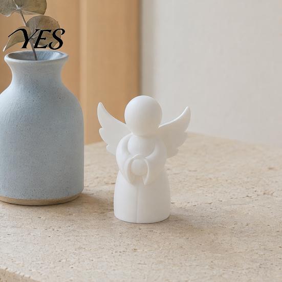 Настольное ангельское украшение, 3D-печатная фигурка, Маленькая белая статуэтка-хранитель, Фигурка для домашнего декора, Исцеляющее крылатое, для полки, Мини-статуэтка