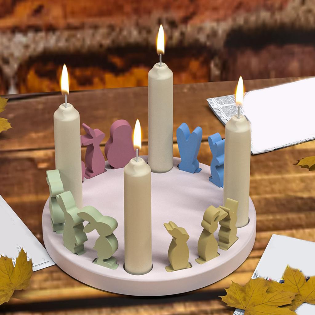 Unique Easter Decoration Mold Easter Rabbit Silicone Mold For Creative DIY Candle Holders And Festive Home Decors