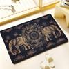 Elephant Mandala Art Floor Mat Cozy Flannel Soft Thick Non Slip Mat For Living Room Bedroom Kitchen Decor Rugs