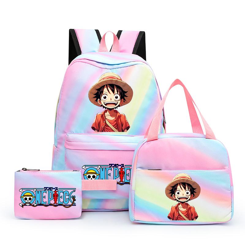 3 шт./компл. аниме цельный рюкзак большой емкости кавайный рюкзак с ланчем сумка пенал для девочки мальчика подростка школьная сумка дорожная сумка рюкзак