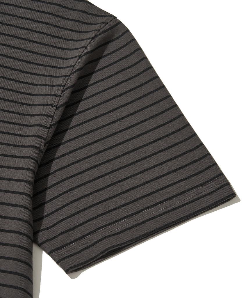 URBANDTYPE Vintage Label Striped T-Shirt_Charcoal