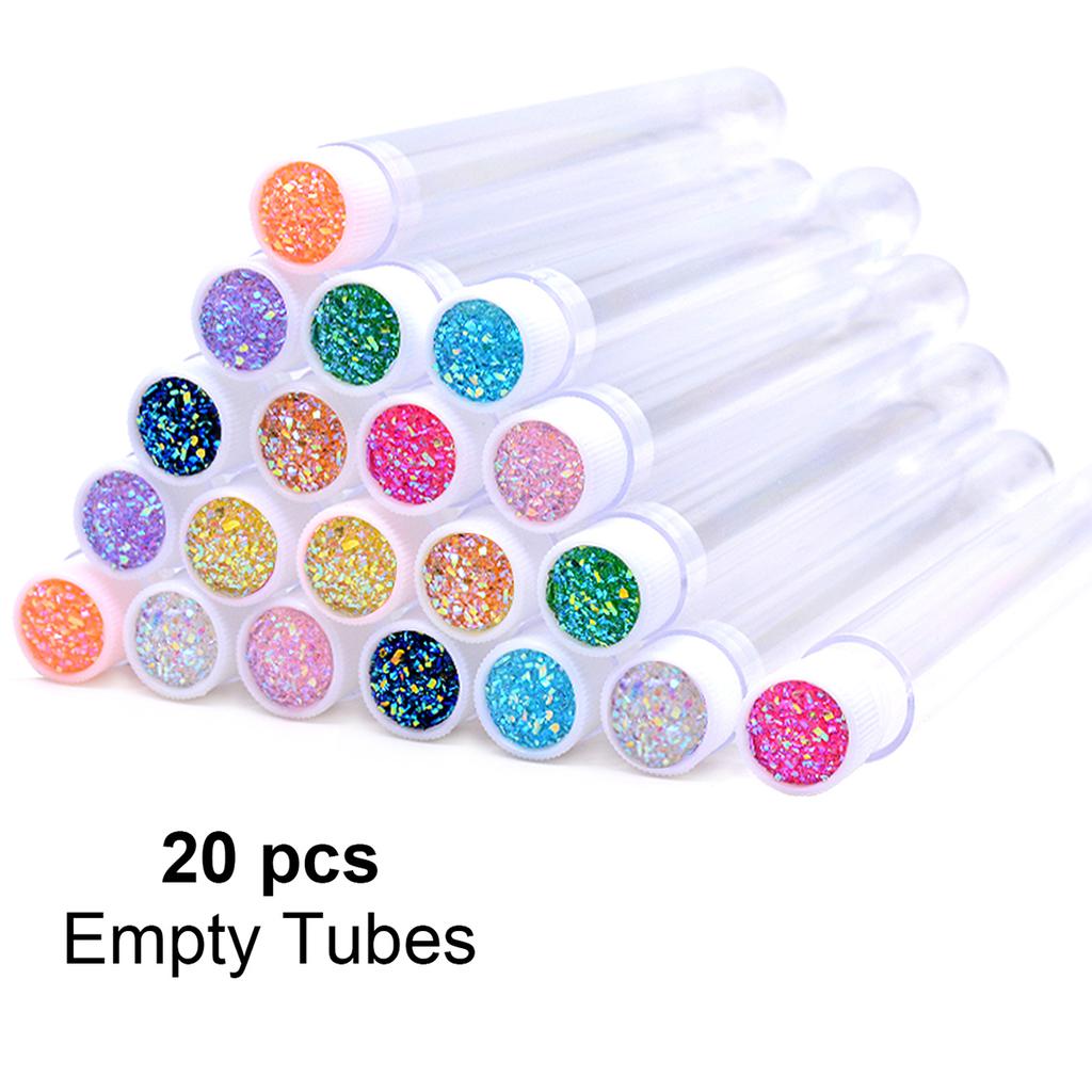 20pcs Empty Eyelash Brushes Tubes Reusable Eyelash Mascara Wand Container Sparkling Lash Spoolies Combs Dust-proof Flask Case