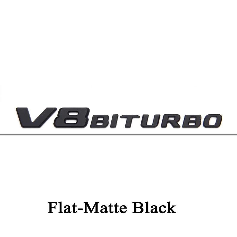 3D ABS Chrome Black Logo V8 BITURBO Emblem Car Fender Badge For C63 G63 E63 S63 Accessories