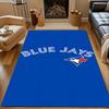 Blue Jays Logo with Red Leaf Patterned carpet, non slip mat suitable for living room and bedroom sofas