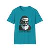 Unisex Softstyle T-Shirt Minimalist Santa Hollow Eyes Brush Strokes Christmas