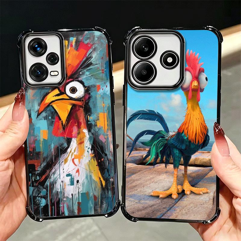 Чехол для телефона с рисунком Курица Курица Петух для Xiaomi Redmi Note 14 15 Pro Plus 13 12 11 11S 11T 10 9S 9 5G Защита от падения Подушка безопасности