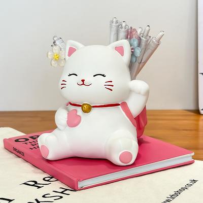 Креативный Маленький Кот Мультяшный Подставка для Ручек Хранение Подставка для Ручек Многофункциональный Настольный Канцелярские Товары Офисные Принадлежности Школьные Подарки