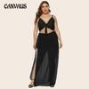 Женское платье большого размера, летнее шифоновое сплошное длинное платье с бантом, сексуальное платье с лямкой на бретельках
