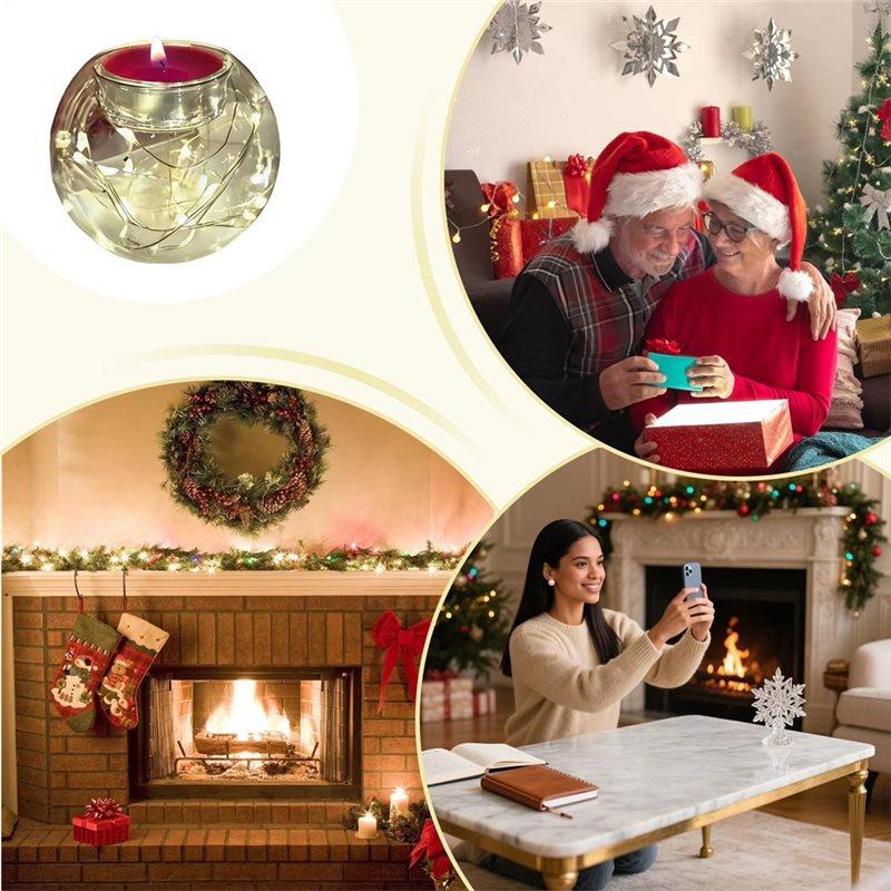 2025 Тренд Подсвечник для чайной свечи Полупрозрачное стекло Подсвечник для плавающей свечи Рождество Тепло Для Вечеринки Дерево Свадьба В помещении На улице