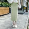 Autumn Winter Women's Knitted Half Skirt High Waist Midi Wool Versatile Split Bodycon Long Skirt To Match Sweaters