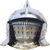 Burgonet Helmet with Visor for LARP SCA In 14 Gauge Mild Steel with Brass