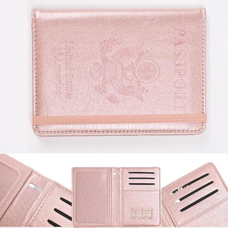 Многофункциональная обложка для паспорта с RFID из искусственной кожи, ультратонкая водонепроницаемая защита для паспорта, кошелек для кредитных карт, держатель для паспорта