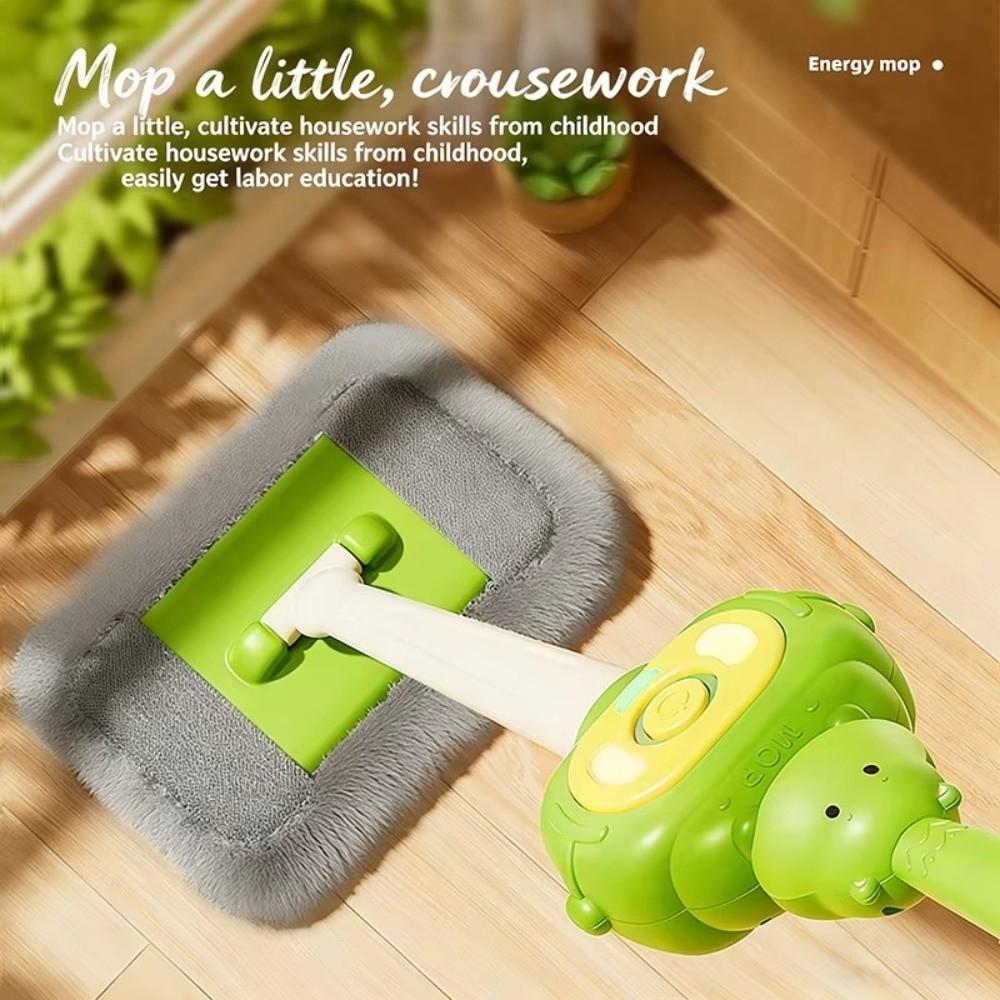 Light and Sound Kids Mop Toy Plastic Kids Play Mop Simulation Cleaning Mop Toy Toddler Activity