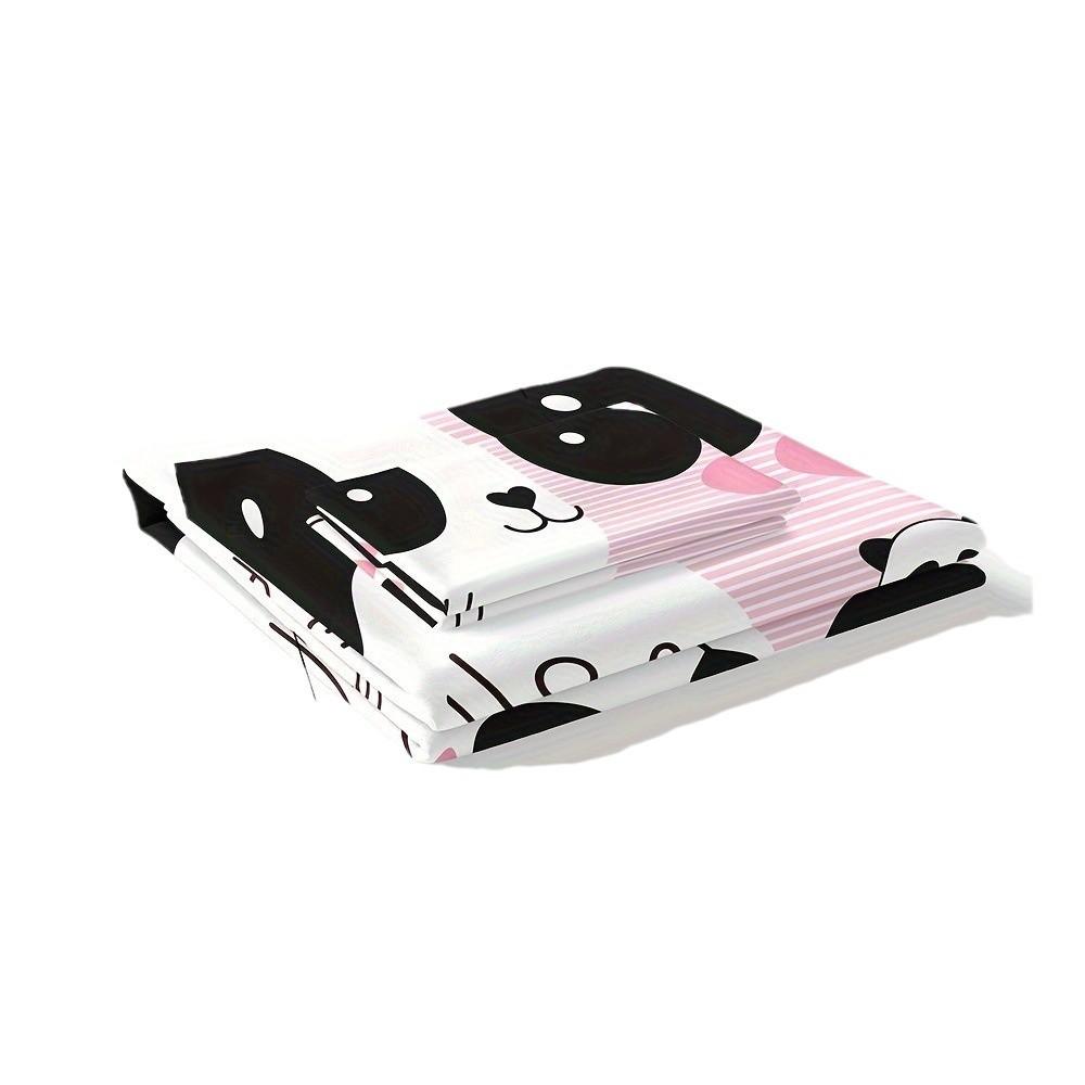 Panda down quilt cover pink cute comfortable bedding soft and comfortable