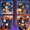 Waterproof Pumpkin Ghost Murals 4Pcs Halloween Cartoon Window Clings Scarecrow Stickers Home Beautification Supplies Removable Decals for Storefront