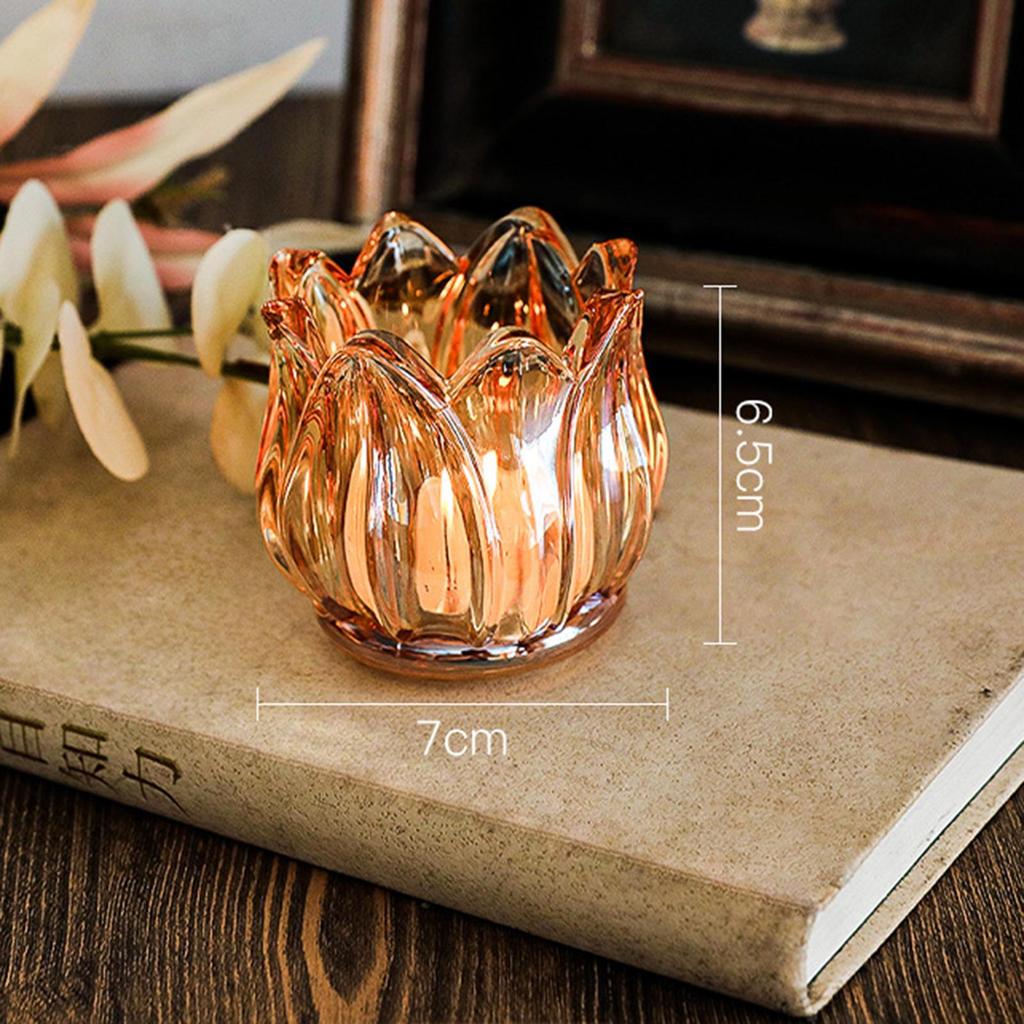 Стеклянный подсвечник в форме цветка. Подставка для чайной свечи.