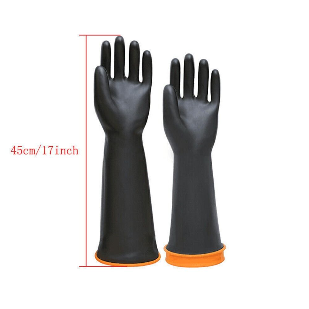 Heavy Duty Industrial Rubber Gloves Resist Strong Acid and Alkali Latex Gauntlets for Car Home Lab