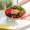 Bamboo Fruit Tray with 5 Compartments for Snack Candy Dessert Platter Party & Dinner Serving Tray Multi-purpose Food Organizer