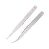 Silver Tone Straight Elbow Pliers Tool Stainless Steel Tweezers Eyebrow Clip Phone Repair Tools