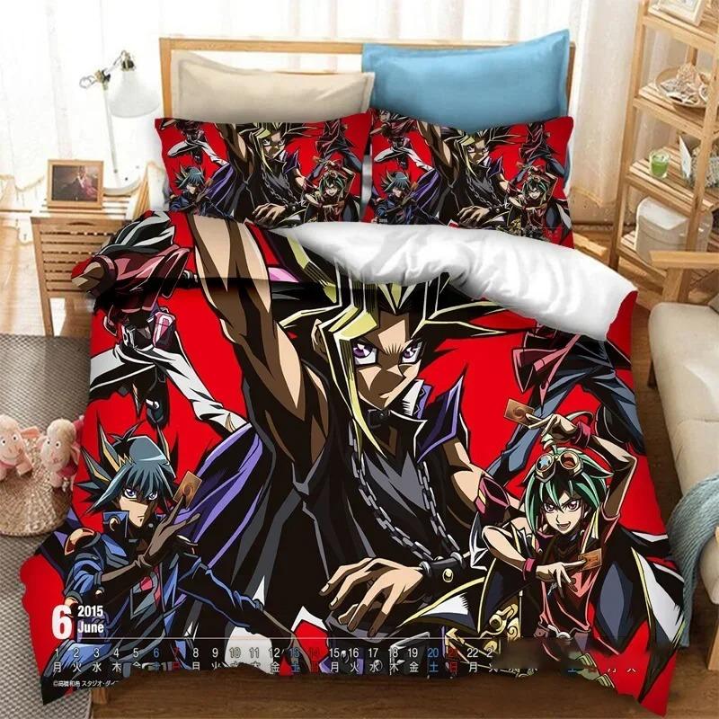 3D Printed Anime Yu Gi Oh Duel Bedding Set 3D Printed Suitable for Bedroom Duvet Cover Set With Pillowcases Kids Home Textile