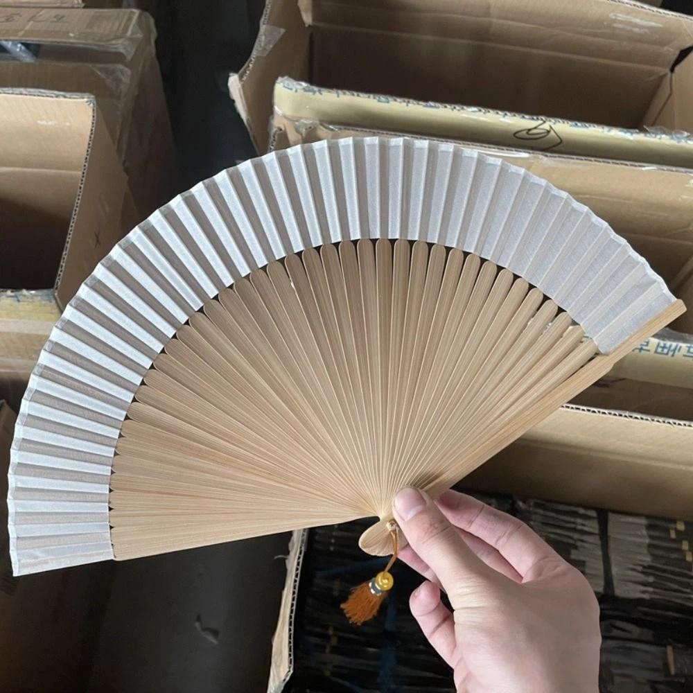 Cotton Linen Cloth Folding Hand Fan Japanese Style Handheld Fan New Chinese Style Fan  Gift Giving