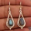 Серьги из натурального лабрадорита из стерлингового серебра 925 пробы, дизайнерские серебряные серьги из груши ручной работы на новогодний подарок