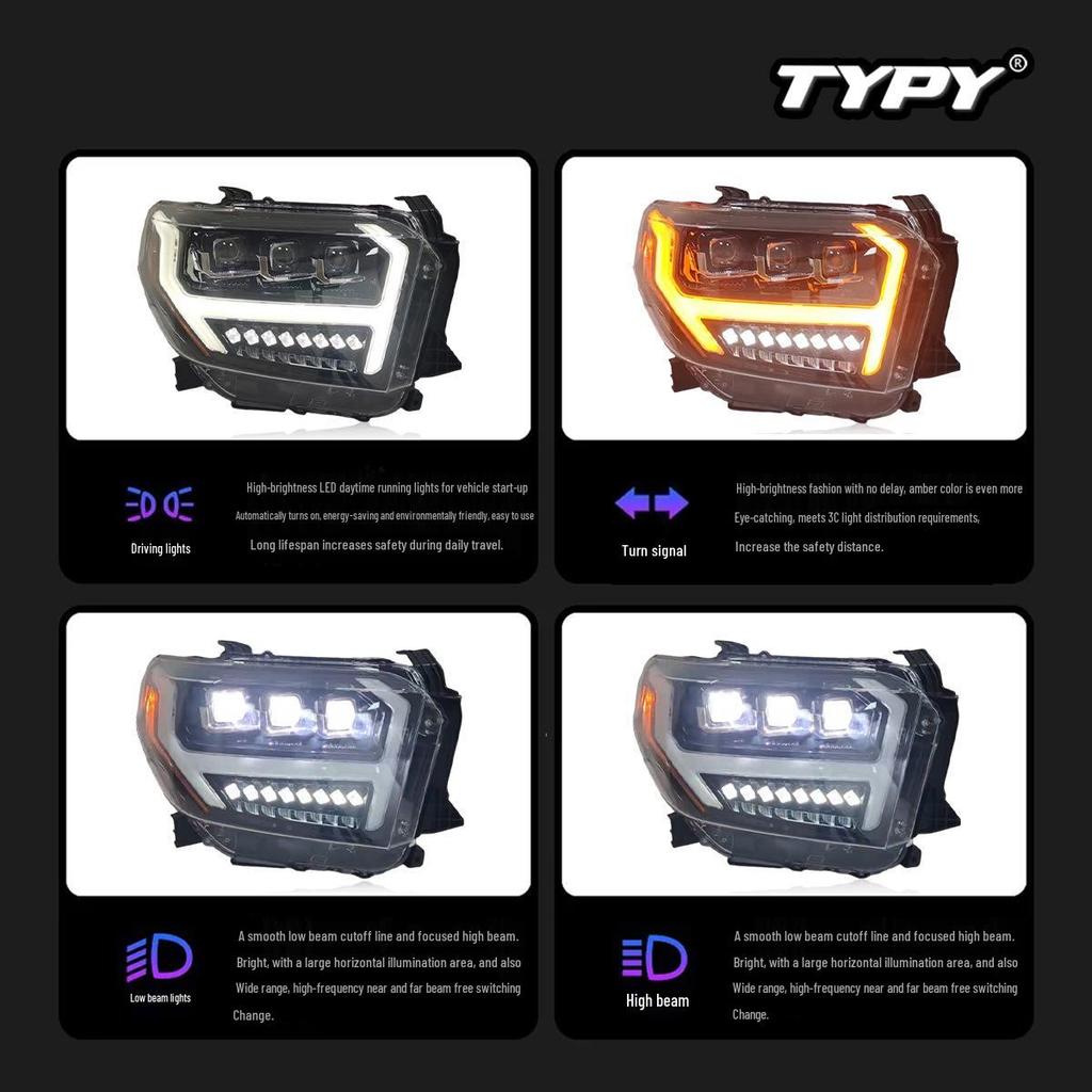 Светодиодная светооптика в сборе с динамическими поворотниками для Toyota Tundra 2014-2020