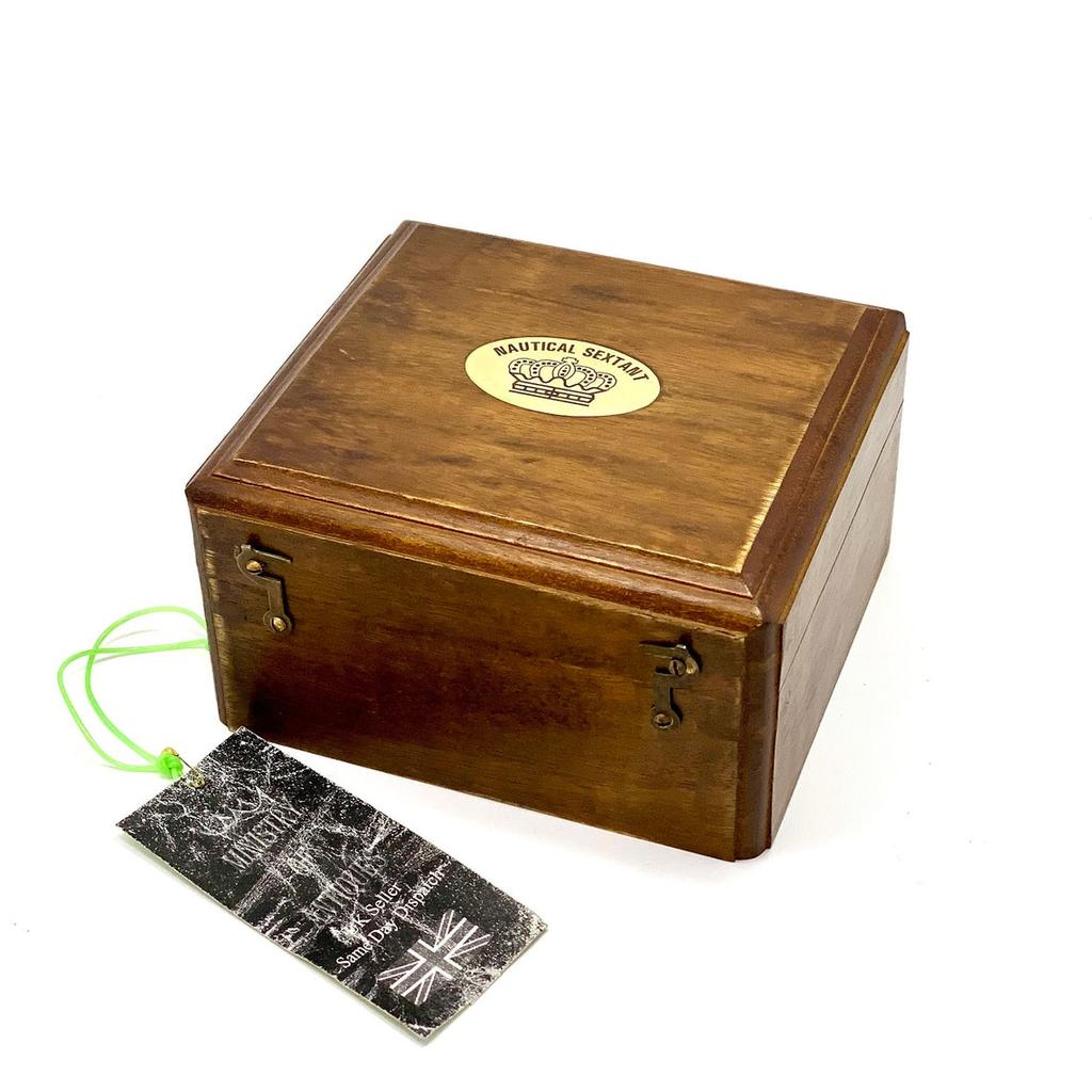 Антикварный морской двойной телескоп секстант старинная морская астролябия судовые инструменты с деревянным ящиком латунный судовой винтажный секстант