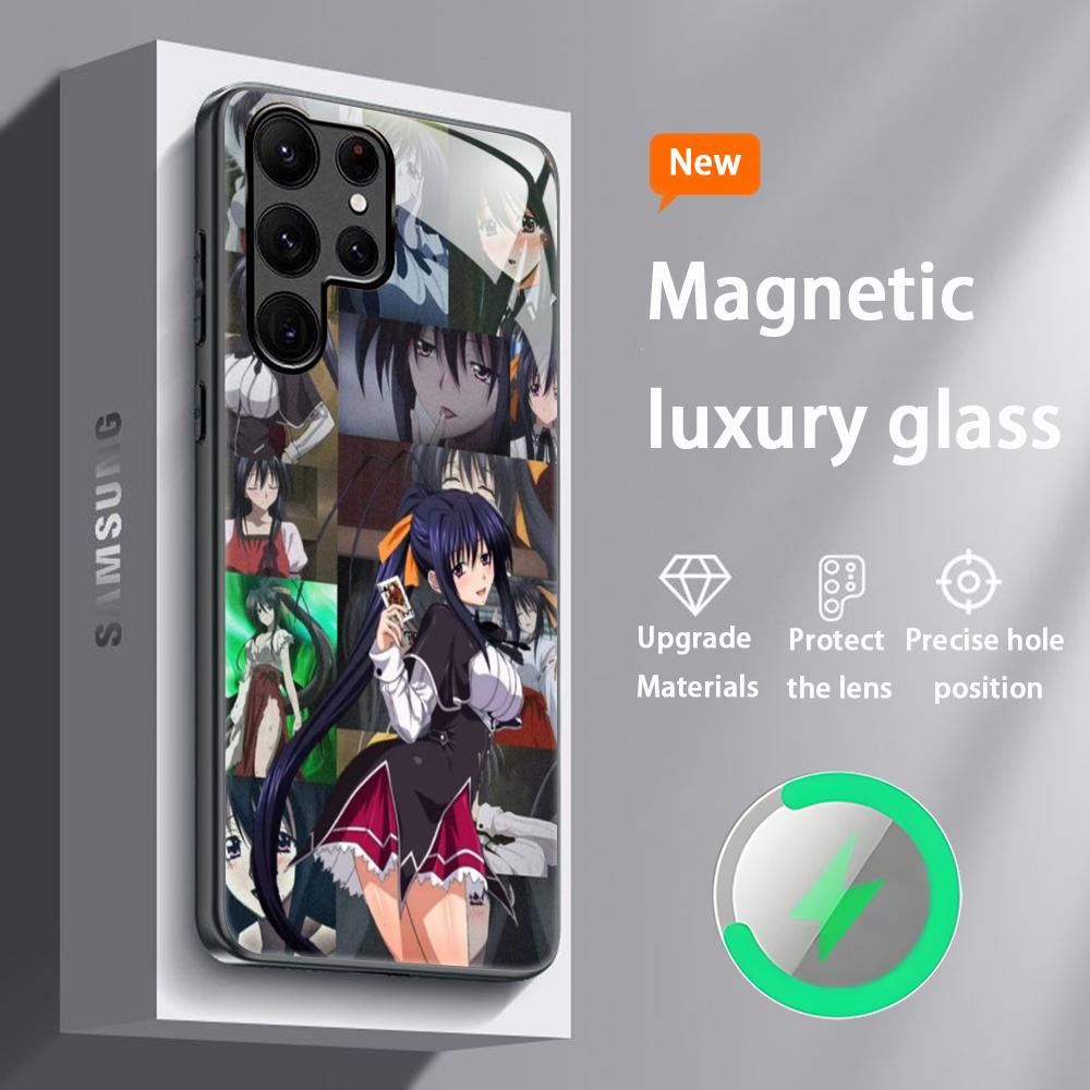 Популярный чехол для телефона из аниме 'Школа Дьявола DxD' для Samsung S25 S24 S23 S22 S21 S20 Plus Ultra Note20, стеклянный магнитный чехол