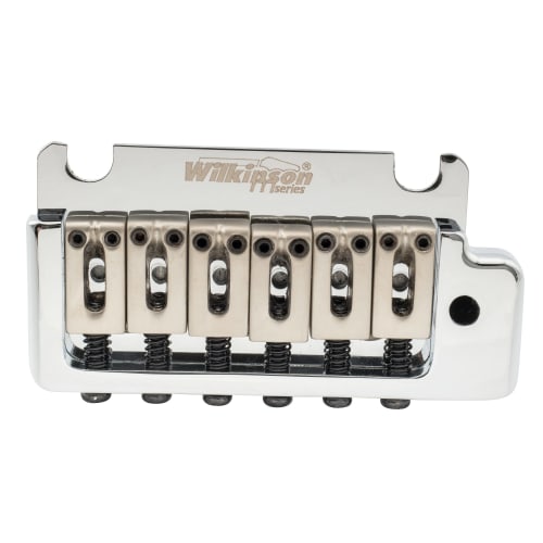 Wilkinson WOV08 10.5mm Pitch ST Tremolo Bridge with Two-Point Support for American Standard/Professional Fender Stratocaster Electric Guitars, Chrome