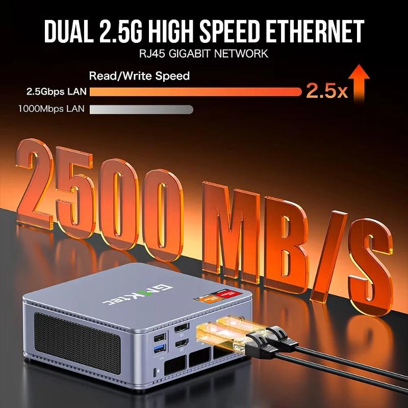 GMKtec K6 Mini PC AMD R7-7840HS 8C/16T 16 Go RAM 512 Go PCIe 4.0 SSD Mini ordinateur de bureau Fenêtre 11 Pro WiFi 6E/BTstimule Type-C