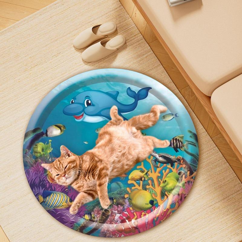 Сенсорный водяной коврик для игры кошек Летняя лежанка для питомцев Водный игровой коврик Надувной водный игровой коврик Охлаждающая лежанка для питомцев Круглый сенсорный водяной коврик