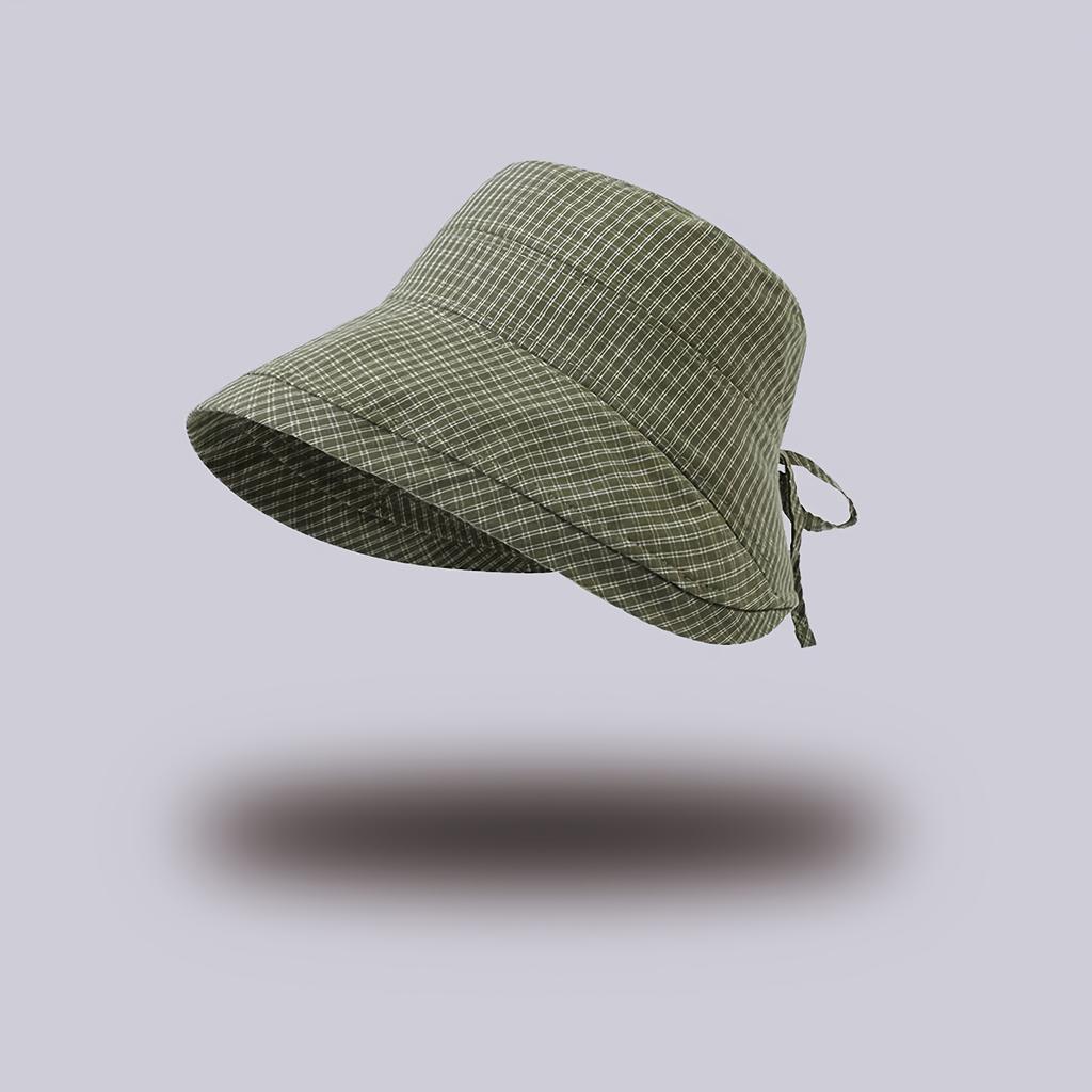 Women'S Wide Brim Bucket Hat Ray Shield - Plaid Print Fisherman Hat Suitable for Travel, Beach, Hiking - Wide Brim Outdoor Sun Caps